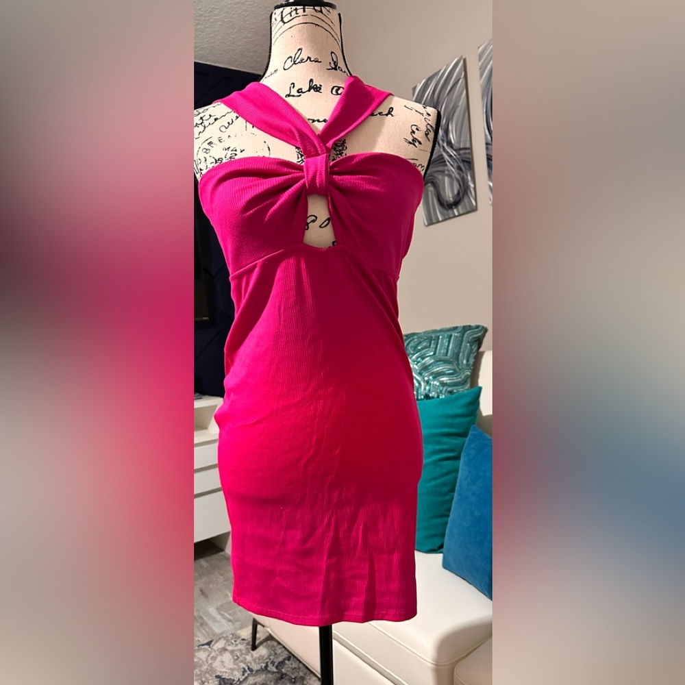 Hot Pink Cutout Dress